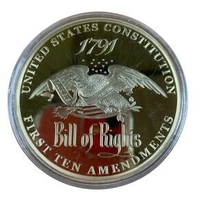 The Bill Of Rights First Ten Amendments Commemorative Coin 70mm 24k Plated